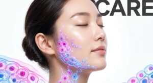시술 후 광채 나는 피부를 가진 한국인 여성 모델