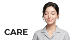 피부과 시술 후 회복 및 케어를 상징하는 인물 비주얼